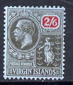 British Virgin Islands 1922-28 KG5 MCA 2s6d black & r...