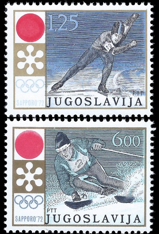 Yugoslavia 1972 Sc 1089-90 MNH vf Olympics-Sapporo '72