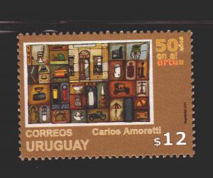 Art painting motorcycle tramway photo camera gas pum URUGUAY Sc#1921 MNH STAMP