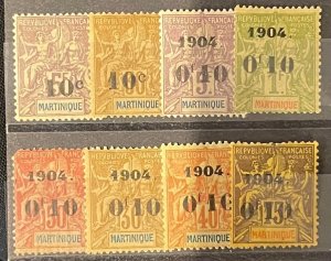 Martinique, 1904, SC 54-61, LH, VF Complete Set