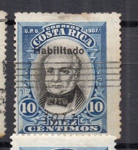 Costa Rica 1907 Early Issue Fine Used 10c. Optd NW-231936