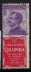 ZA0151c1 - ITALY - ADVERTISENG STAMP Advertisers - Saxon # 11 COLUMBIA Music-