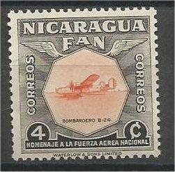 NICARAGUA, 1954, MNH 4c, National Air Force, Scott 758