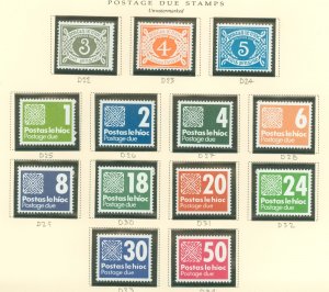 Ireland #J25-J36  Single (Complete Set)