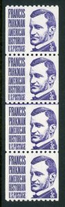 USA 1975 Parkman 3¢ P10 Vert Coil Line of 4 Sc 1297 MNH T219