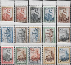 1942 San Marino Arbe 15v. bf MNH Sassone n. 215/24+PA