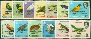 Gambia 1965 Independence Set of 13 SG215-227 Fine LMM 