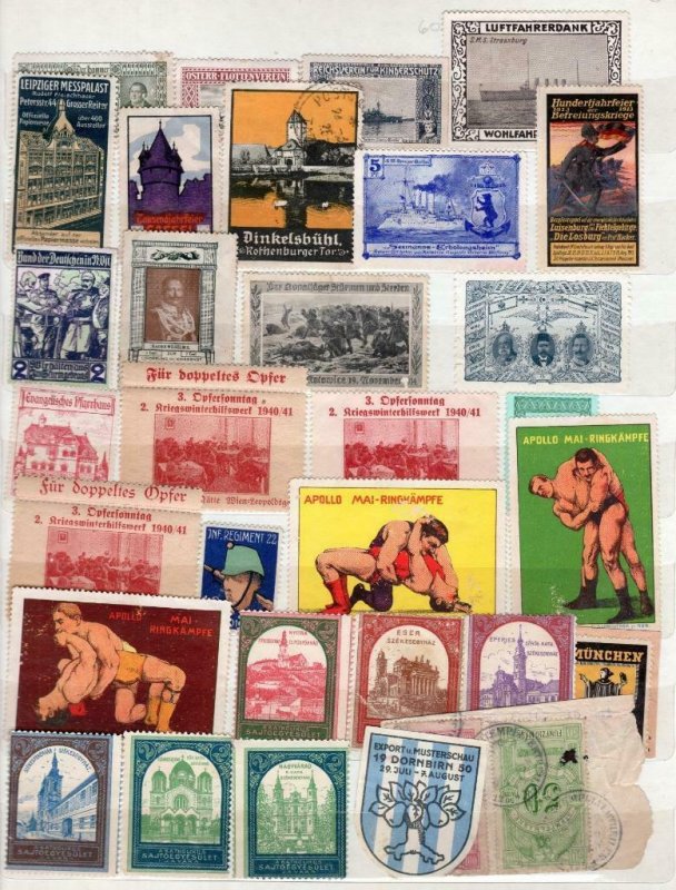 COLLECTION OF CINDERELLA STAMPS ON TWO PAGES