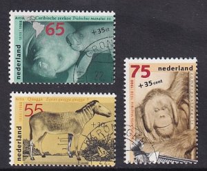 Netherlands   #B638-B640  cancelled  1988   man and the zoo