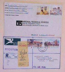 SOUTH  AFRICA  TRANSKEI TO USA 2 DIFF. INCLUDES UMTATA REGISTERED 1984