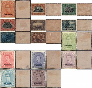 673199 HINGED BELGICA. Malmedy 1920 SELLOS DE 1915-19 CON SOBREIMPRESION MALMEDY
