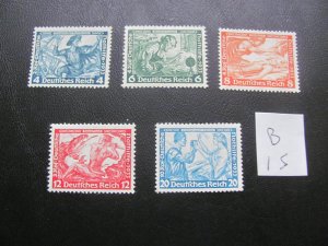 GERMANY 1933 MNH HIGH VALUE SIGNED MUELLER  SC B50a-55a SET VF/XF 1000 EUR (122)