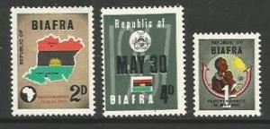 BIAFRA 1-3 MNH REPUBLIC OF BIAFRA SET 1968