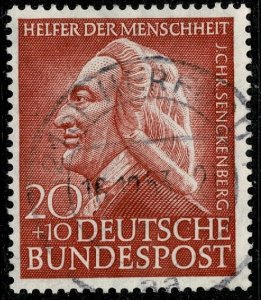 GERMANY 1953 HUMANITARIAN FUND 20pf+10pf USED(VFU) SG1101 Wmk.263S/W P.14 SUPERB