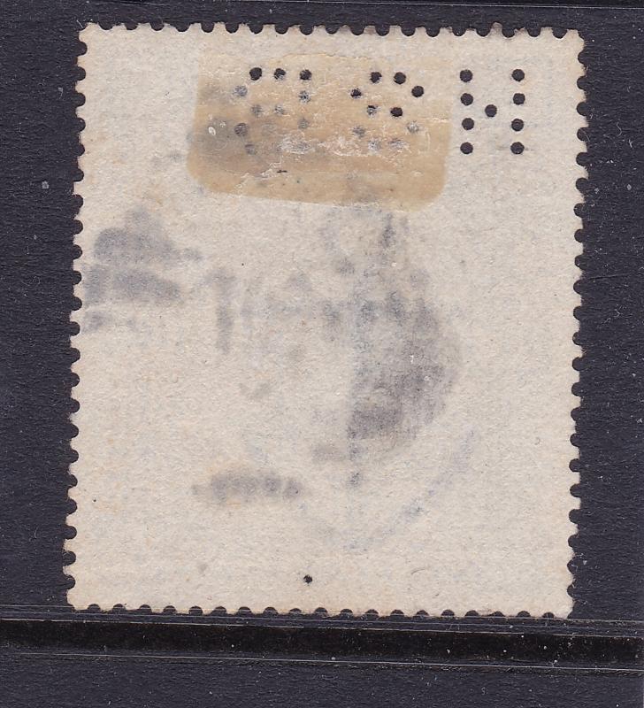 Great Britain a QV 10/- used but perfined