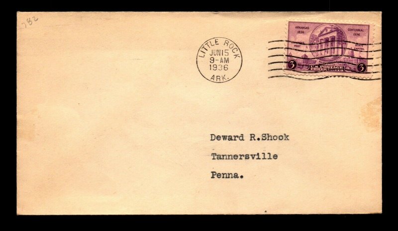 SC# 782 FDC / Single / No Cachet - N456