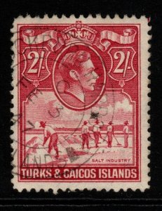 TURKS & CAICOS IS. SG203 1938 2/= DEEP ROSE-CARMINE FINE USED