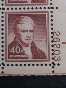 ​UNITED STATES 1955 SC#1050 JOHN MARSHALL-VERY OLD-MNH BLOCK OF 4  VERY FINE