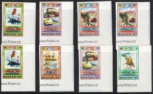 Sc 164 / 168 C27 / C29 Bhutan UPU 1974 imperf set MNH CV $6.00