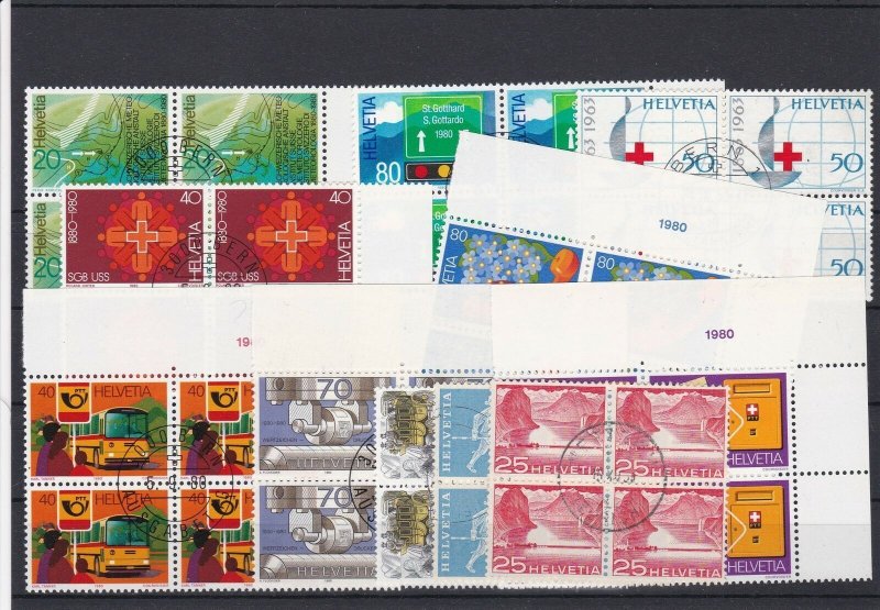 Switzerland Cancelled Stamps Blocks Ref 28916 