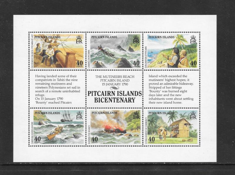 PITCAIRN ISLANDS - #331 PITCAIRN BICENTENARY S/S  MNH