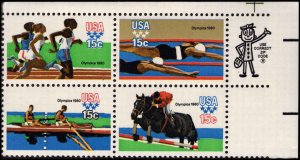 US #1791-94 OLYMPICS '80 MNH UR ZIP BLOCK OF 4 