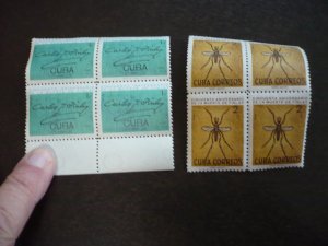 Stamps - Cuba - Scott# 989-995 - Mint Hinged Set of 7 Stamps in Blocks of 4