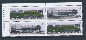 Can #1119a UL PL BL Can Locomotives - 4 1925-45 34¢ MNH2