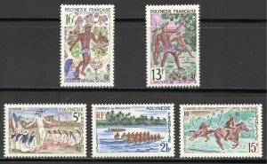 French Polynesia Scott 228-232 MNHOG - 1967 July Festival Set - SCV $24.10