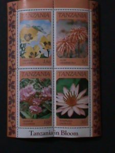 TANZANIA-COLORFUL BEAUTIFUL LOVELY WILD FLOWERS-MNH-S/S VERY FINE-LAST ONE
