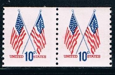 USA 1519: 10c Crossed Flags, pair, MNH, F-VF