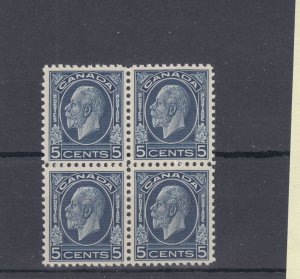 #199 - Medallion  issue issue Five cent block of 4   VF MNH Cat$160 Canada mint