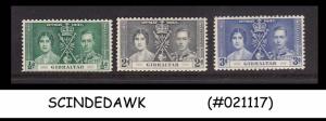 GIBRALTAR - 1937 KGVI CORONATION - 3V - MINT LH