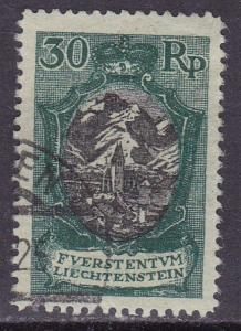 Liechtenstein 1921 30rp green View of Bendern  VF/Used CDS