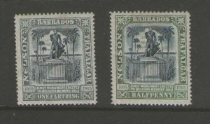 Barbados 1906 Sc 102,103 MH
