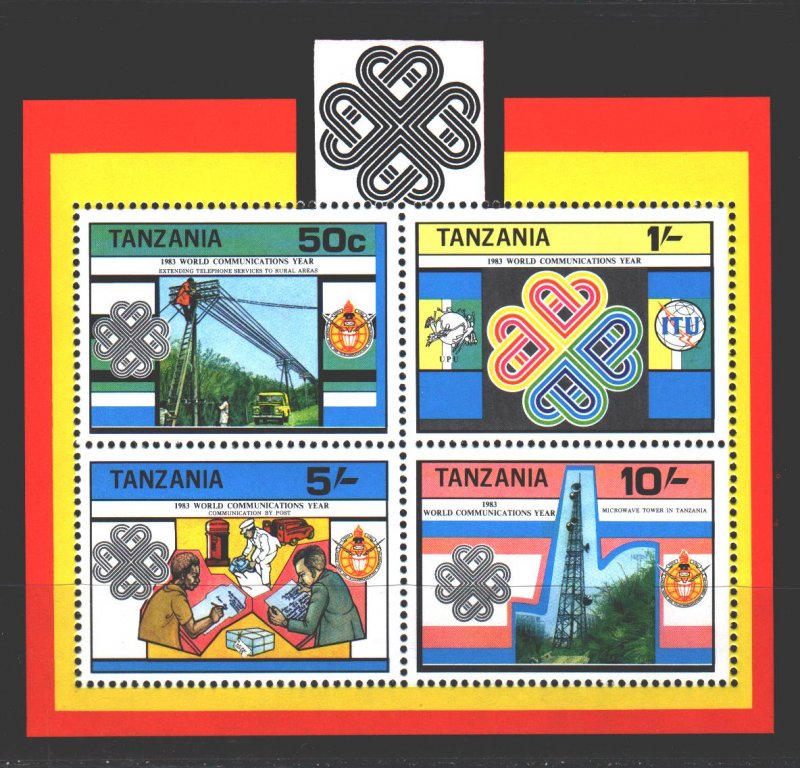 Tanzania. 1983. bl34. Communication Year. MNH.