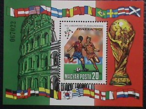 HUNGARY STAMP:1990-  14TH WORLD CUP SOCCER ITALIA'90 S/S SHEET