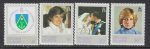 Pitcairn Is 213-16 MNH 1982 Princess Diana (ap8521)