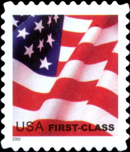 2002 37c American Flag, SA Scott 3621 Mint F/VF NH