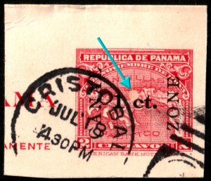 ✔️ CANAL ZONE  CUTOUT FROM STATIONARY CARD WITH NICE ORIGINAL ERROR [145]