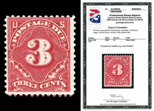 Scott J40 1895 3c Claret Postage Due Mint Fine OG NH with PSE CERT