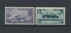 1950-51 Italy - Republic, 32.+33. Turin Auto Show, 2 values, no. 617-655, MNH**