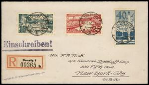 Danzig 1936 Germany Landespost Poland Ostseebad Broesen New York USA Regis 83436