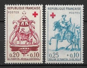 1960 France B347-8 complete Red Cross set of 2 MNH