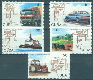 CUBA Sc# 3472-3476 RUDOLF DIESEL Cpl set of 5  1993  MNH mint