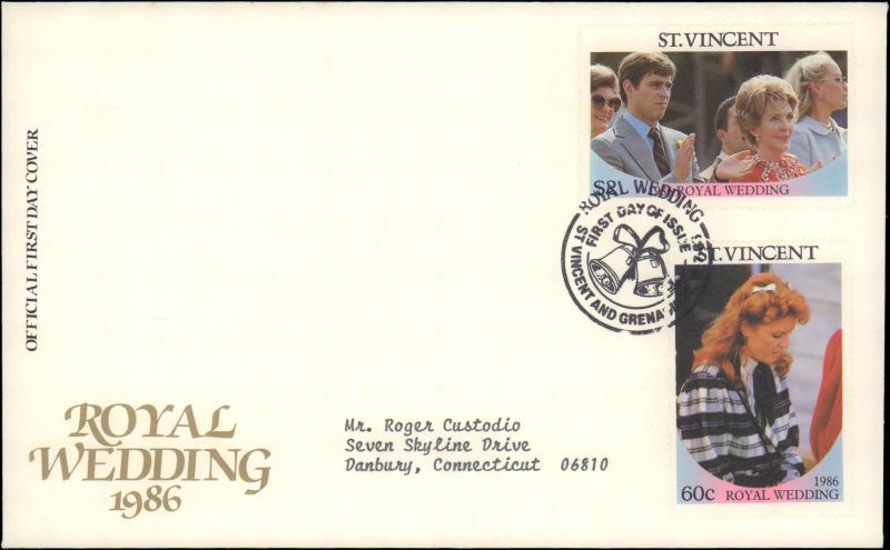 Saint Vincent, Worldwide First Day Cover, Royalty