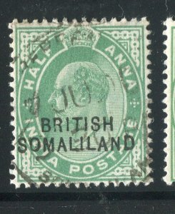 SOMALILAND PROTECTORATE; 1903 classic Ed VII India Optd. issue fine used 1/2a.