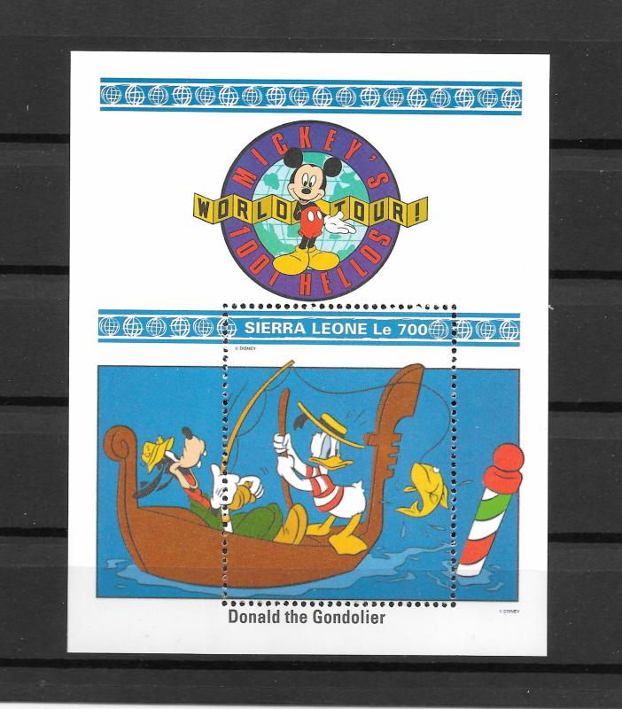 Disney Sierra Leone - MNH Souvenir Sheet Mickey's World Tour #1480 (1992)