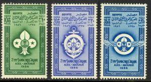 EGYPT 1956 BOY SCOUT JAMBOREE Semi Postal Set Sc B13-B15 MH