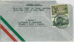 37529 - MEXICO -  POSTAL HISTORY -  COVER to ITALY via PIROSCAFO REX - 1939